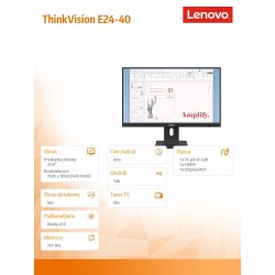 Monitor Lenovo 23.8 cala ThinkVision E24-40 64BAMAT1EU