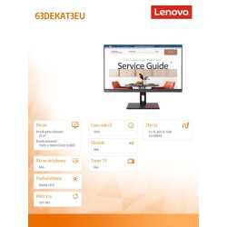 Monitor Lenovo 23.8 cala ThinkVision S24i-30 WLED LCD 63DEKAT3EU