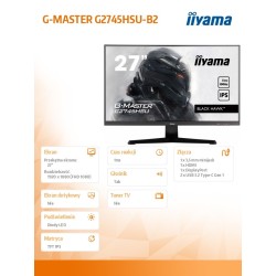 IIYAMA Monitor  27 cali G2745HSU-B2 IPS FHD 100Hz 1ms 2xUSB